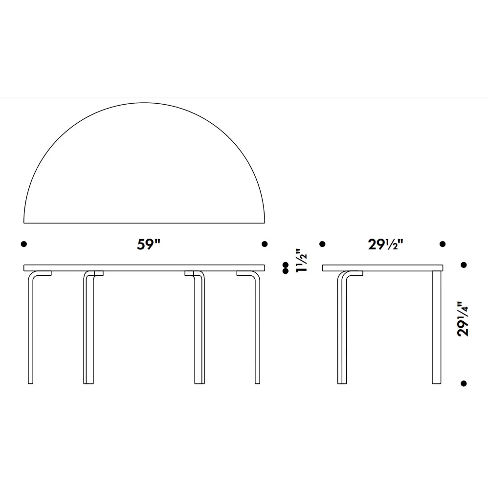 Aalto Half-Round Dining Table