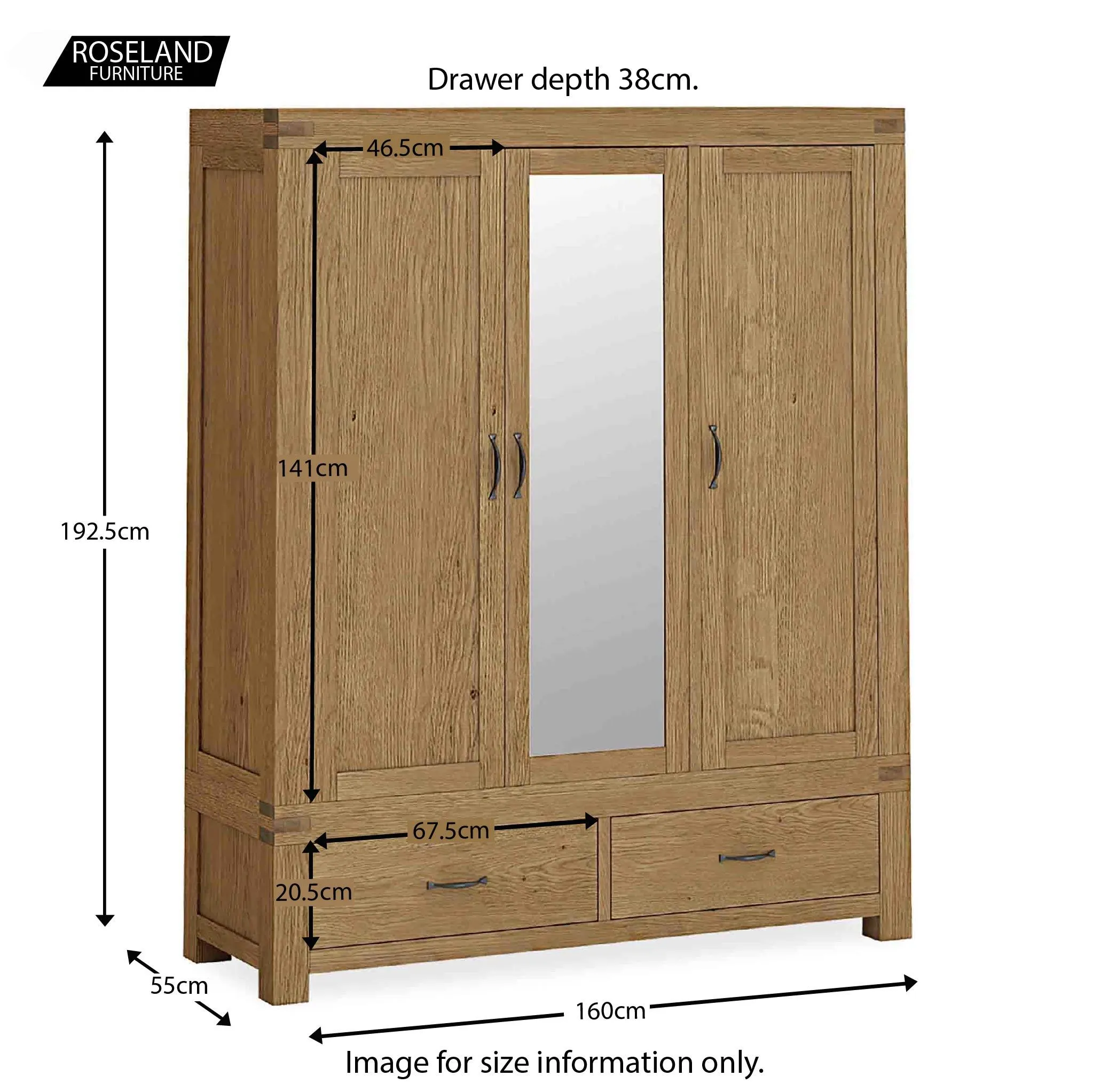 Abbey Grande Triple Wardrobe with Drawers