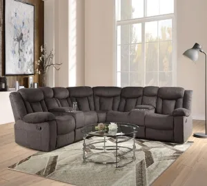 Acme Rylan Motion Sectional Sofa in Dark Brown 54965