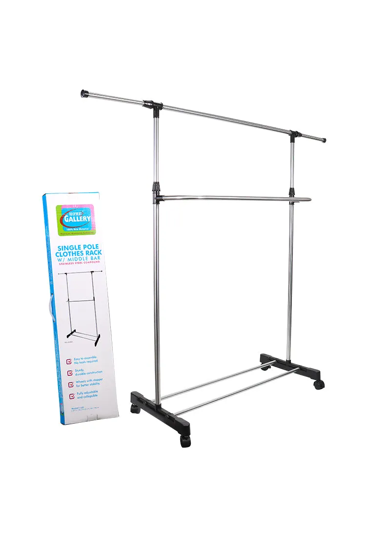 Adjustable Heigth Single Pole Drying Rack