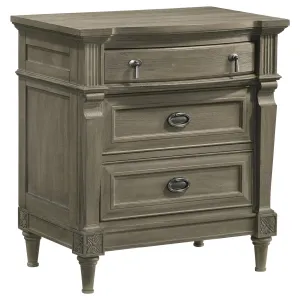 Alderwood 3-drawer Nightstand French Grey