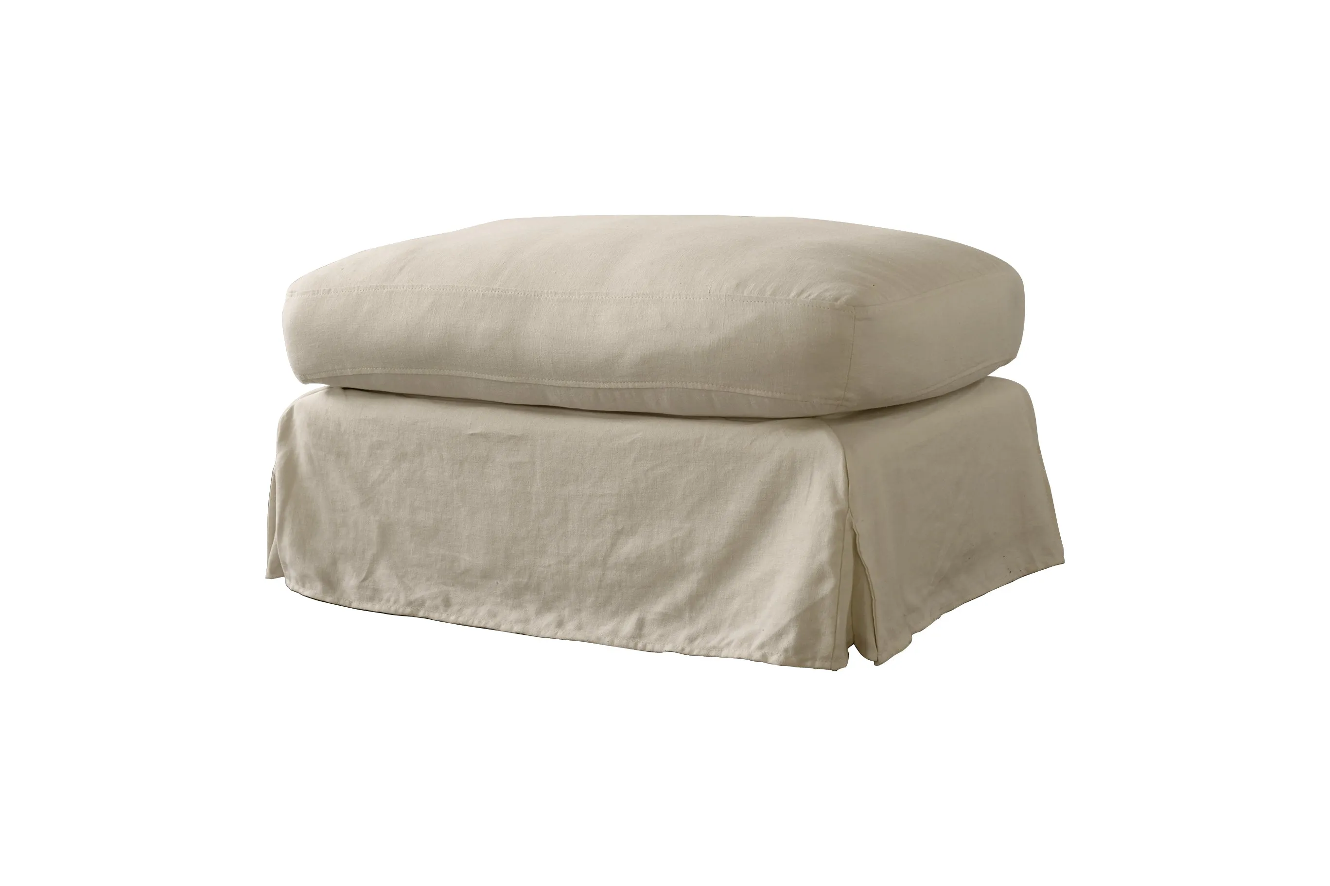 Alice | Bench Footstool Extra Loose Cover | Marque Natural