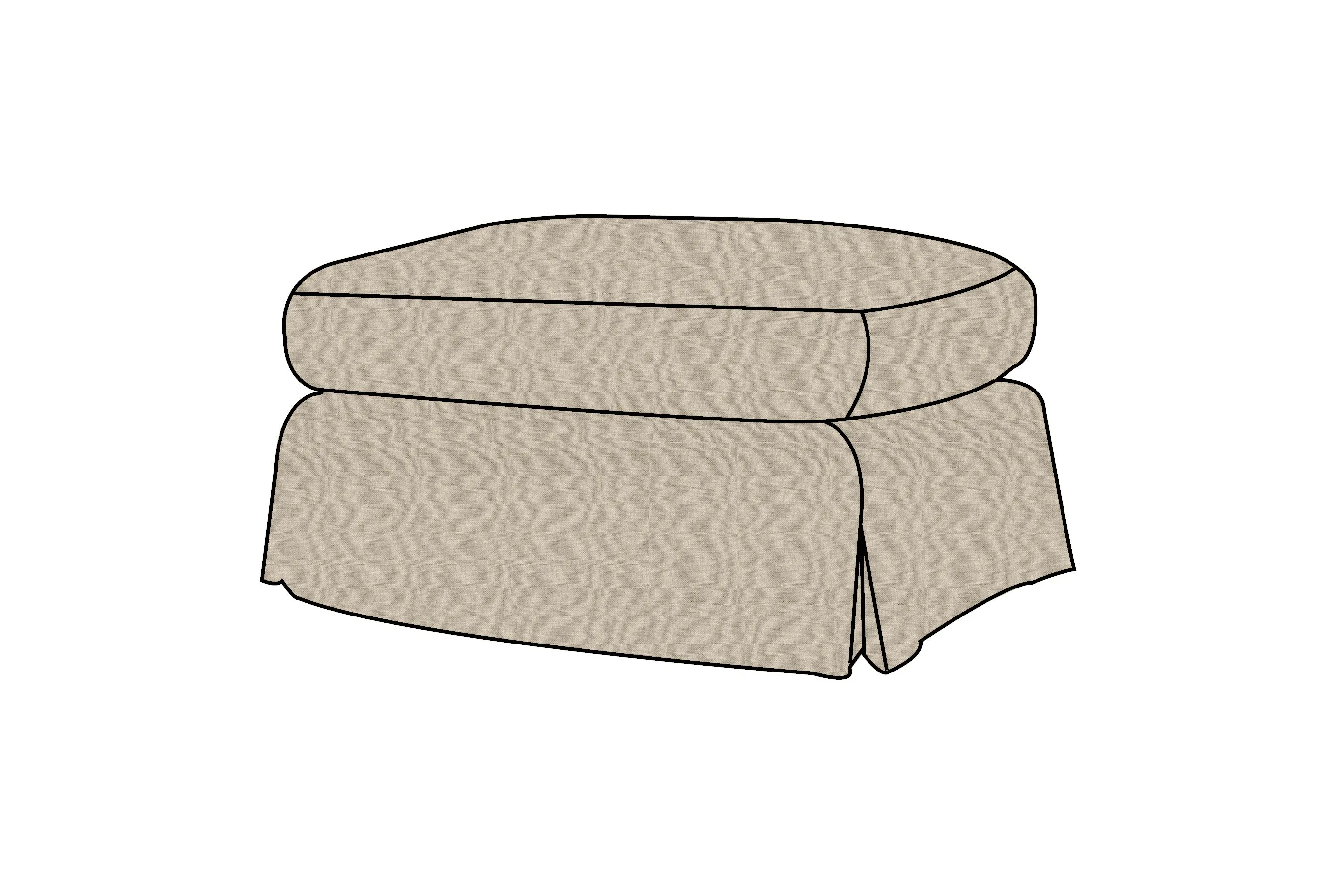 Alice | Bench Footstool Extra Loose Cover | Marque Natural