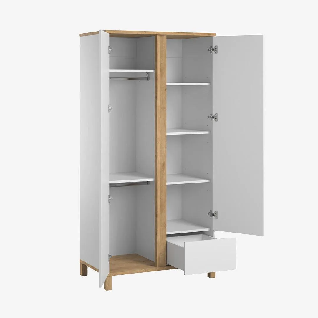 Altitude Two-Door Wardrobe - White/Oak