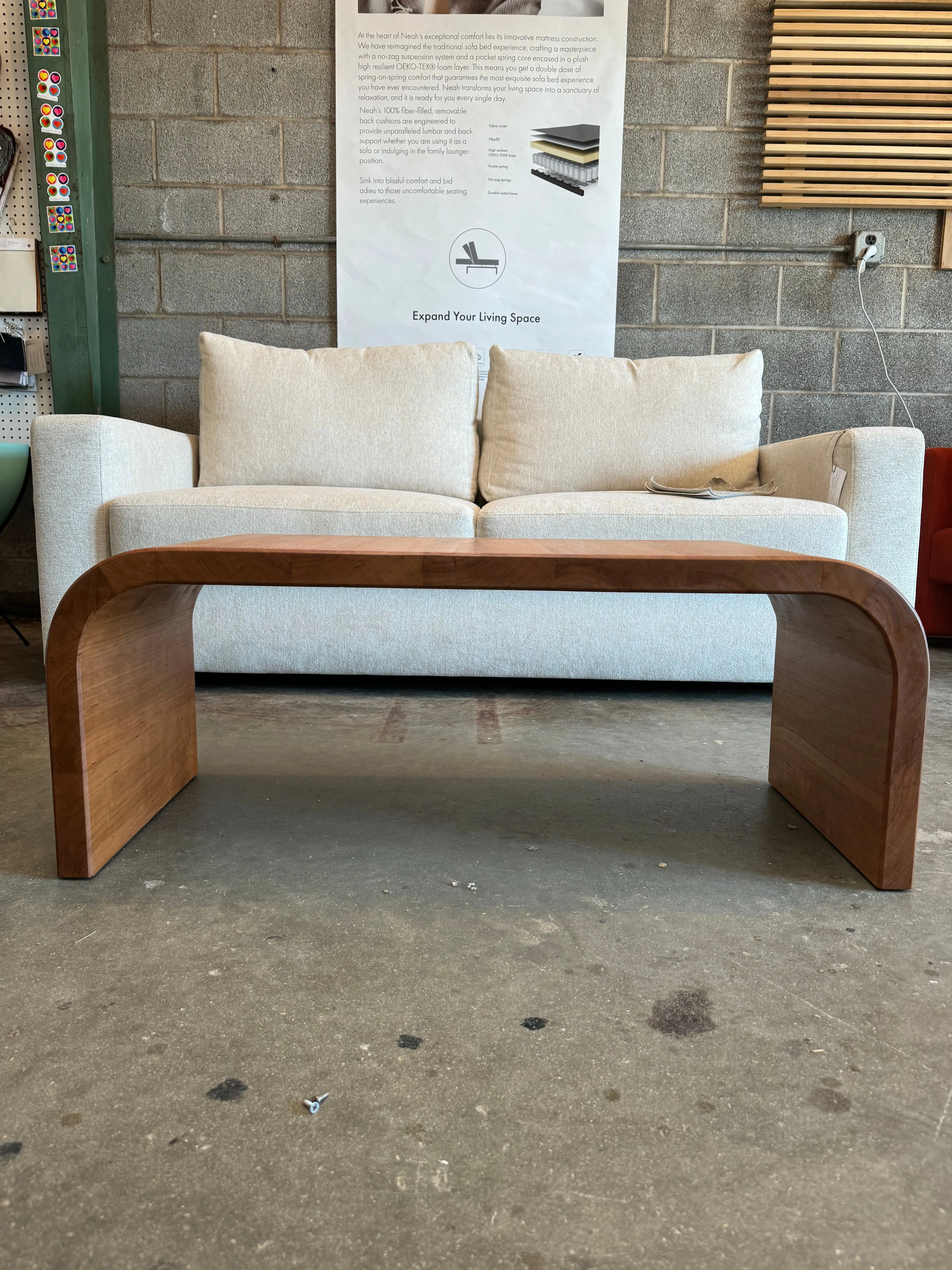 Arched Solid Cherry Coffee Table - Handmade in NC