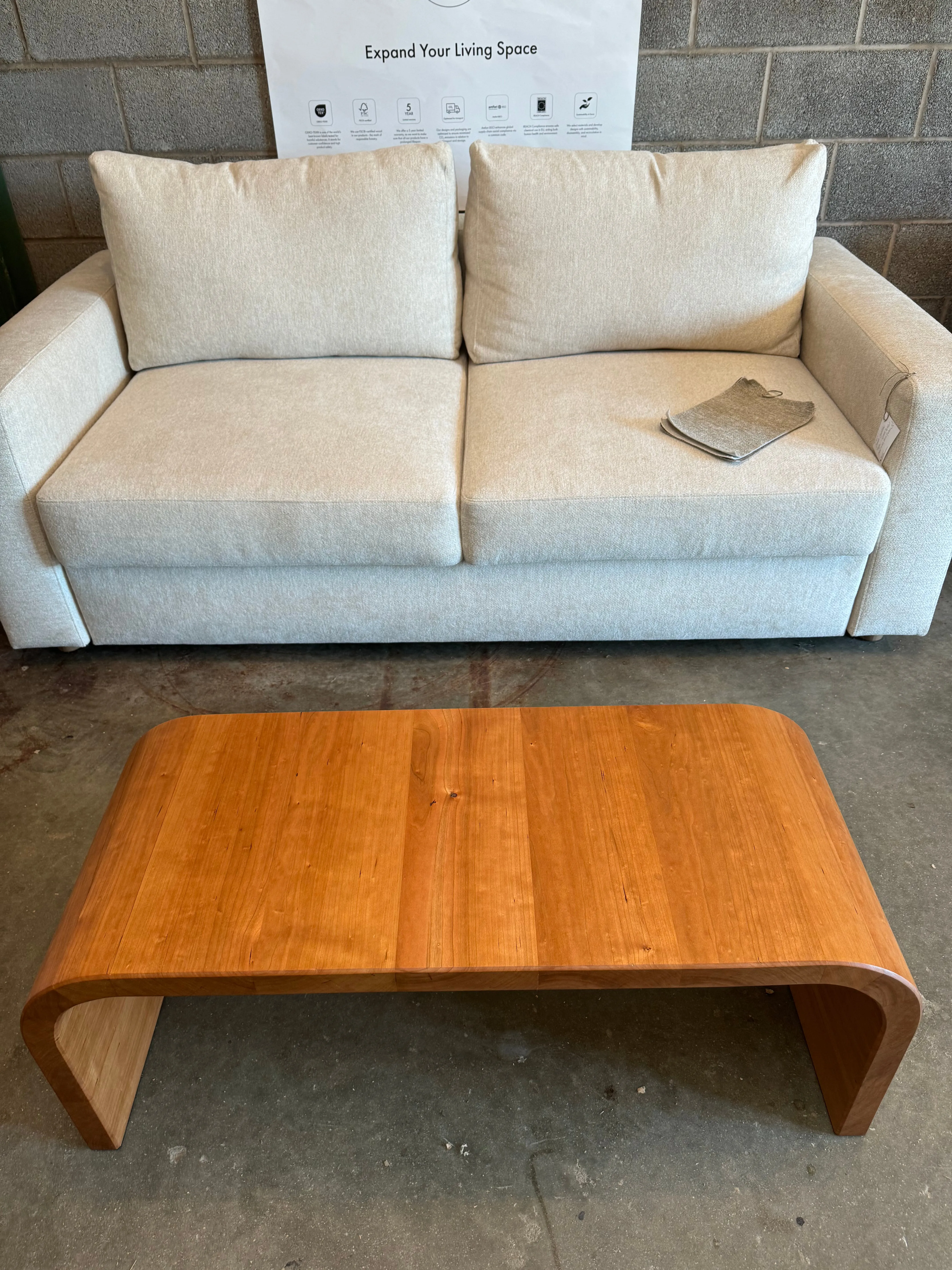 Arched Solid Cherry Coffee Table - Handmade in NC