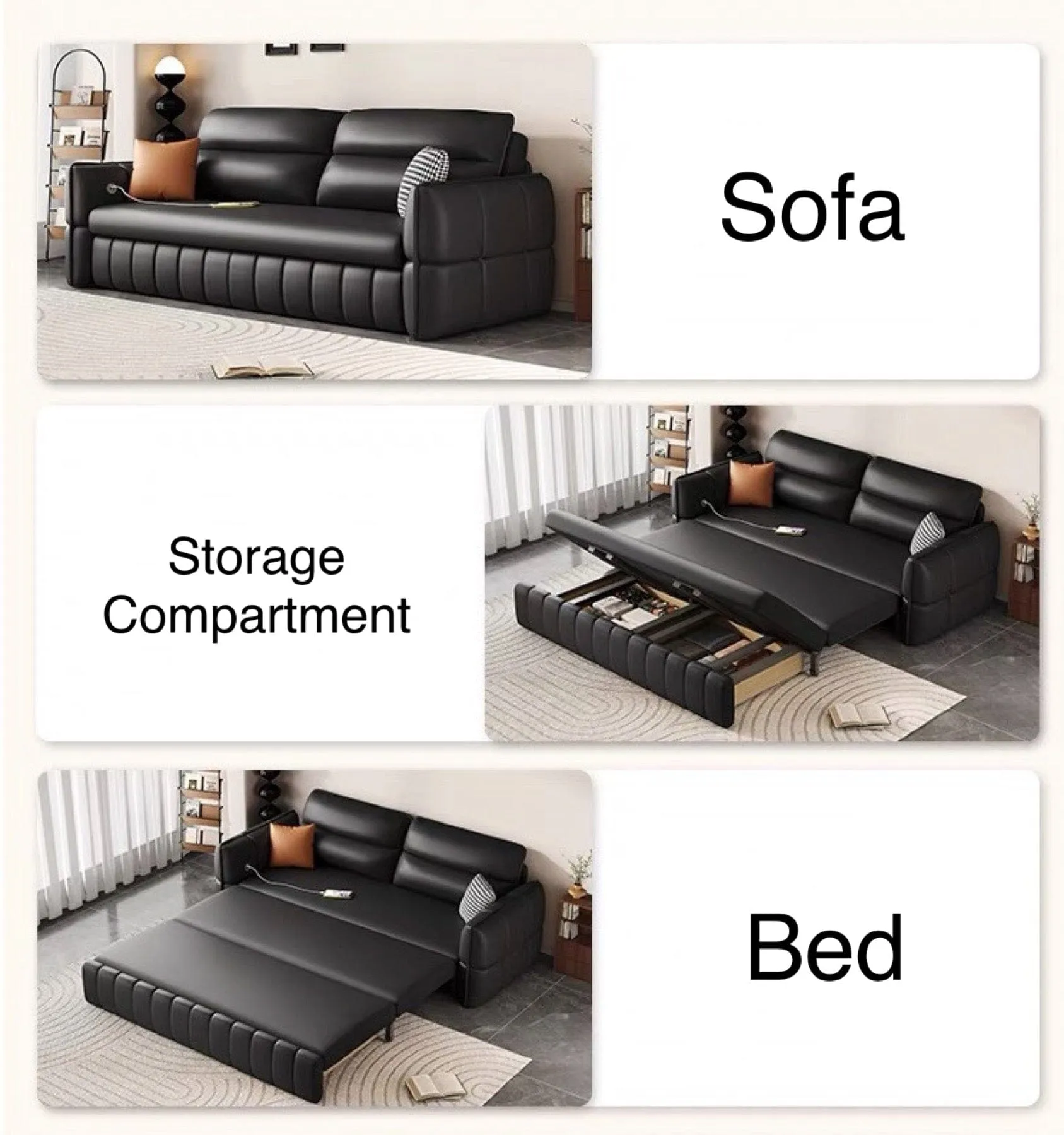 Ariyo Cat Proof Scratch Resistant Storage Sofa Bed