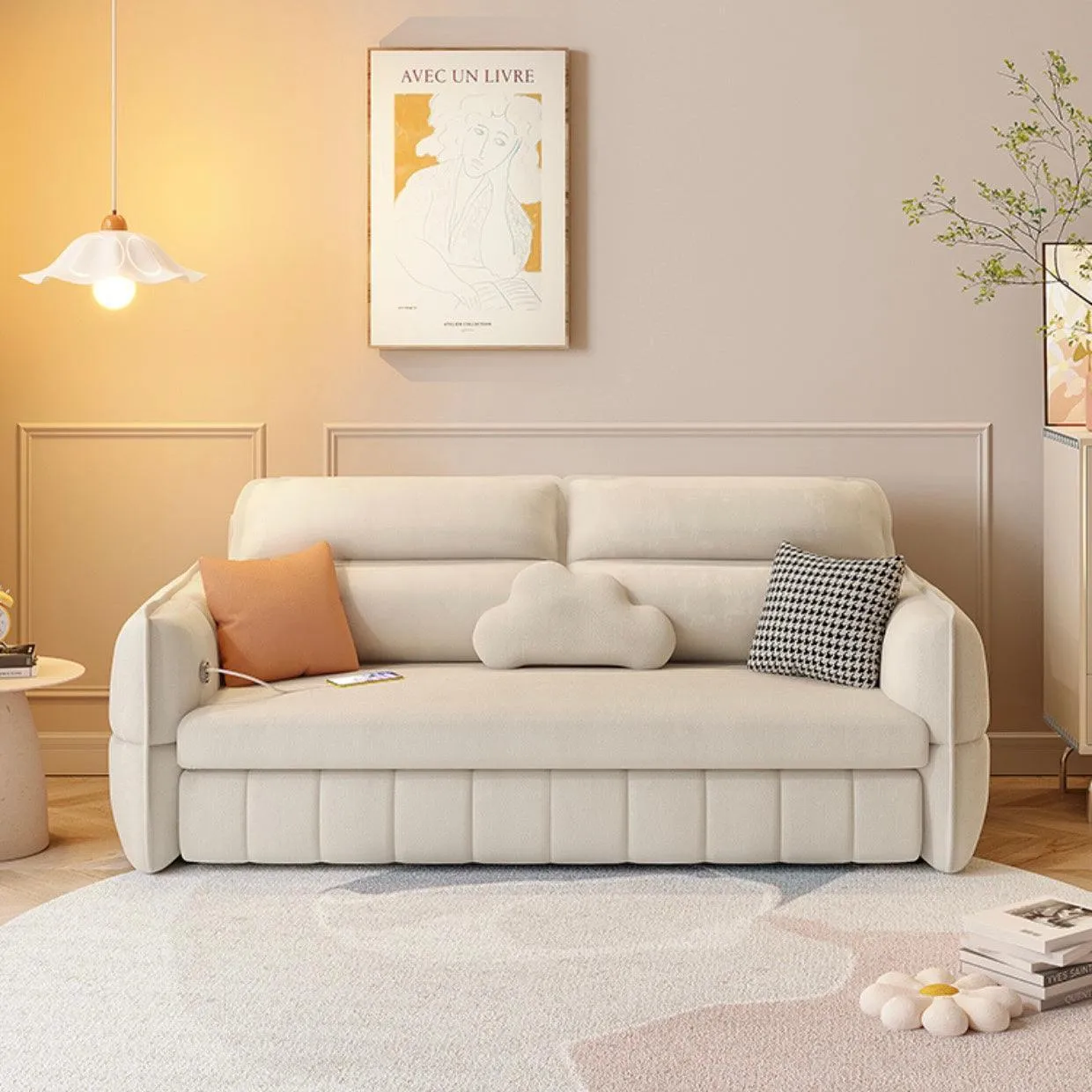 Ariyo Scratch Resistant Storage Sofa Bed