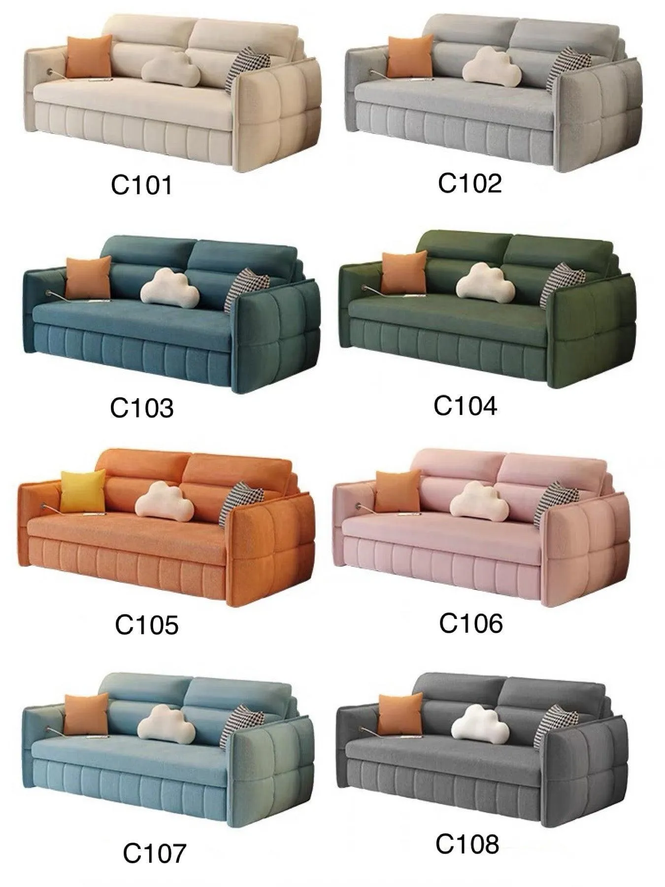 Ariyo Scratch Resistant Storage Sofa Bed