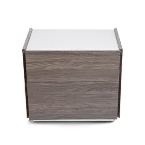 ARLO 2 Drawers Flannel Grey & Chestnut Nightstand