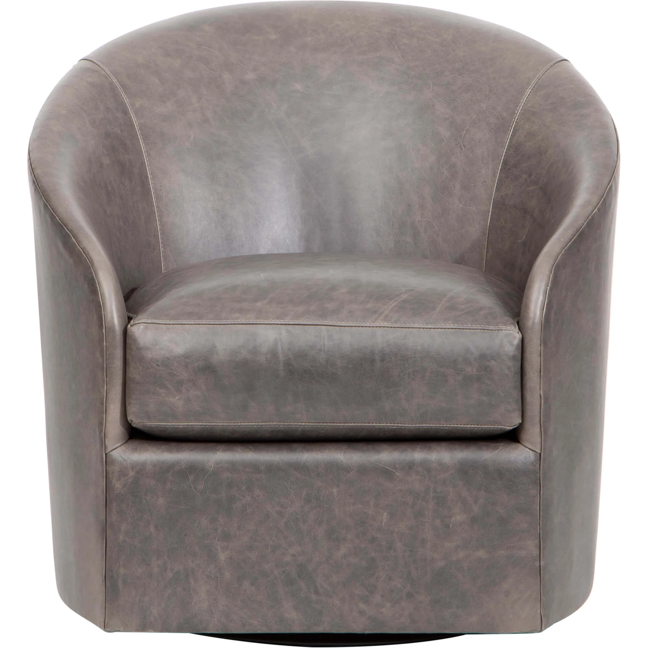 Arlo Leather Swivel Chair, Laguna Dove