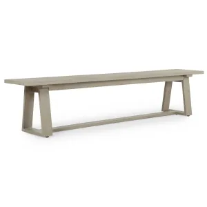 Atherton Outdoor Dining Bench, Weathered Grey