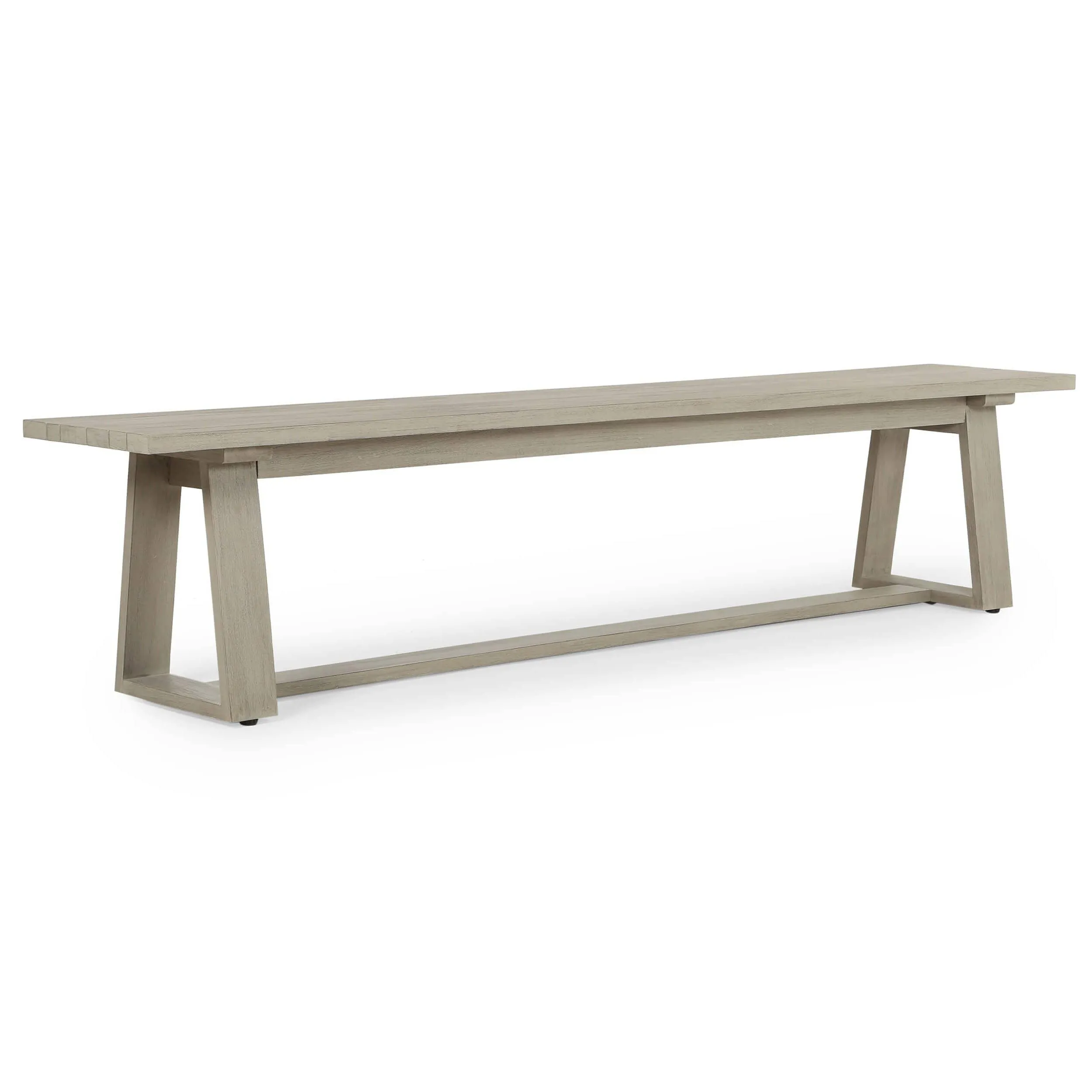 Atherton Outdoor Dining Bench, Weathered Grey