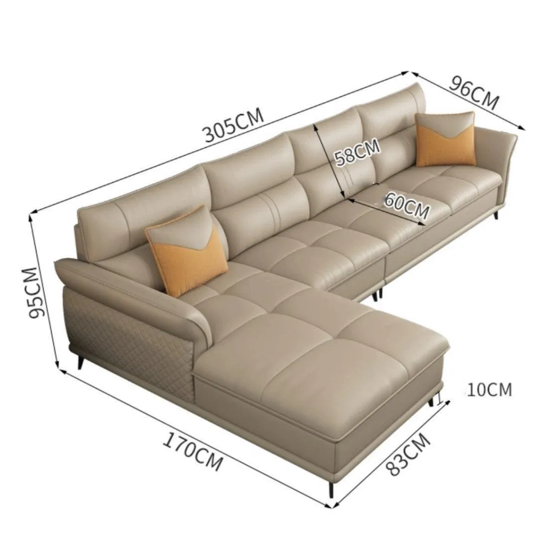 Augustine Leather Sectional Sofa