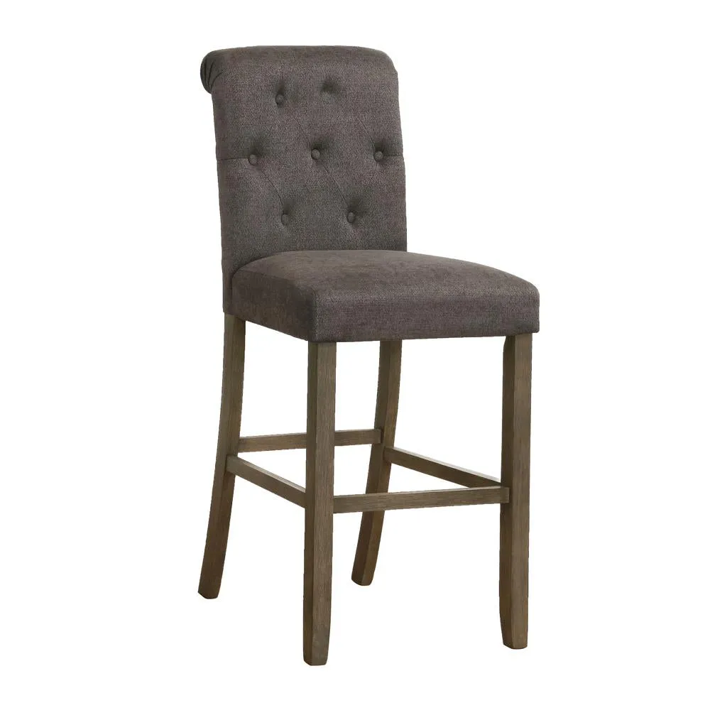 Balboa Tufted Back Bar Stools Grey and Rustic Brown (Set of 2)