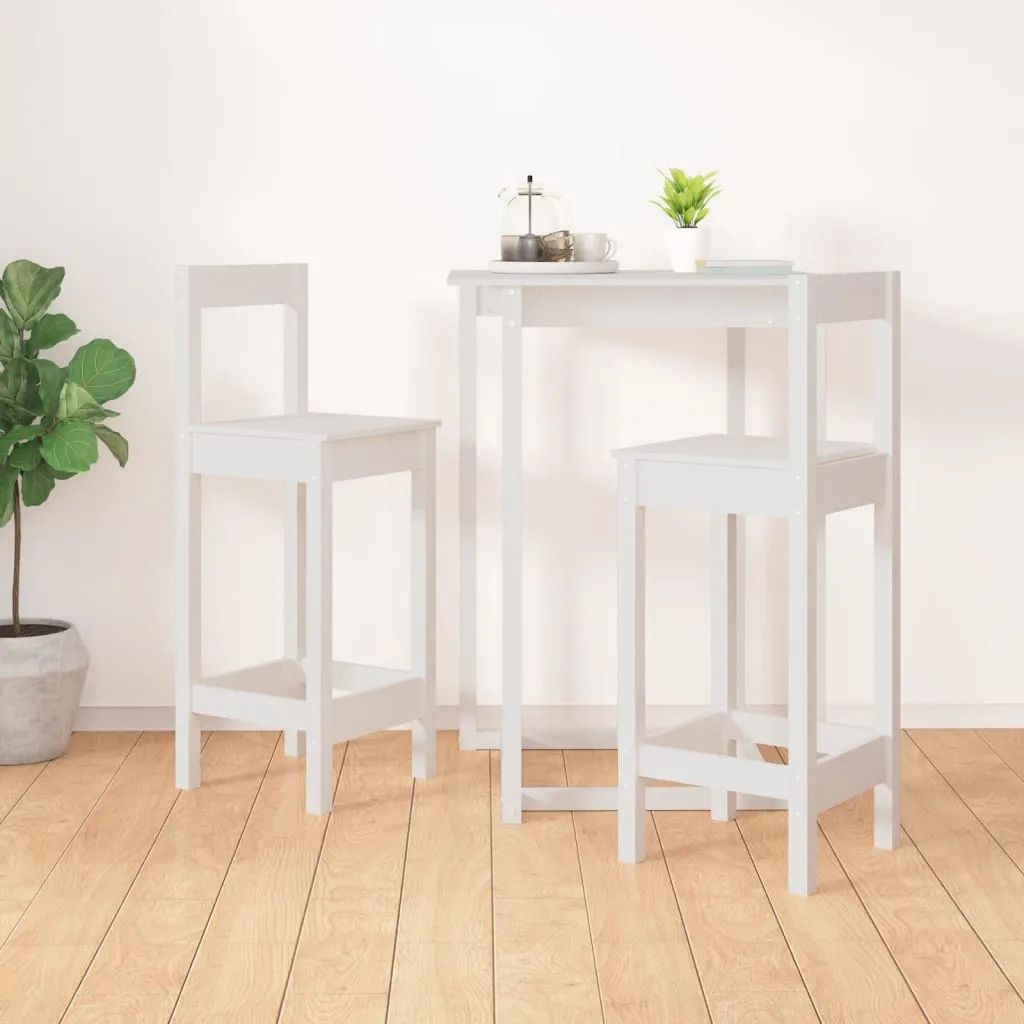 Bar Chairs 2 pcs White 40x41.5x112 cm Solid Wood Pine