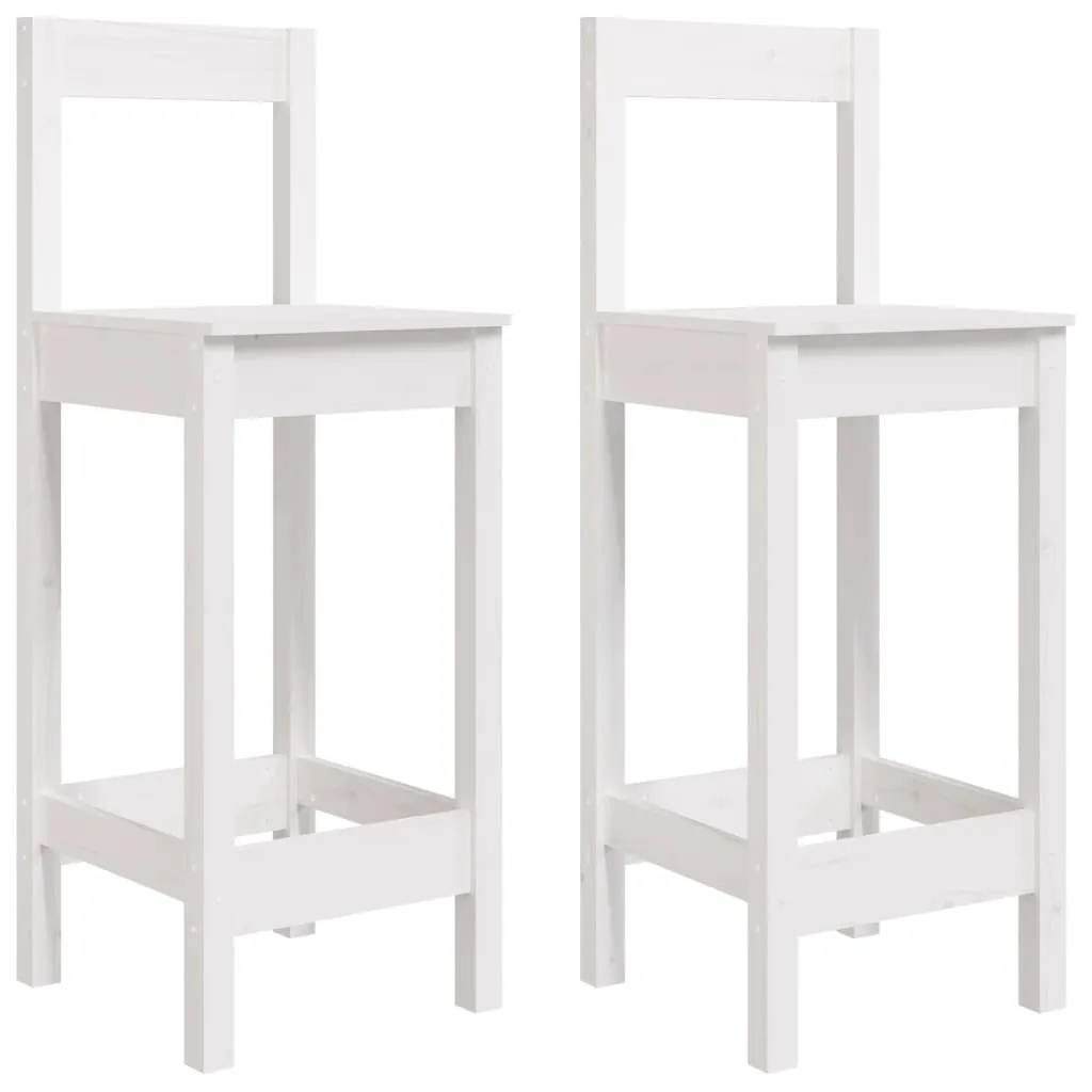 Bar Chairs 2 pcs White 40x41.5x112 cm Solid Wood Pine