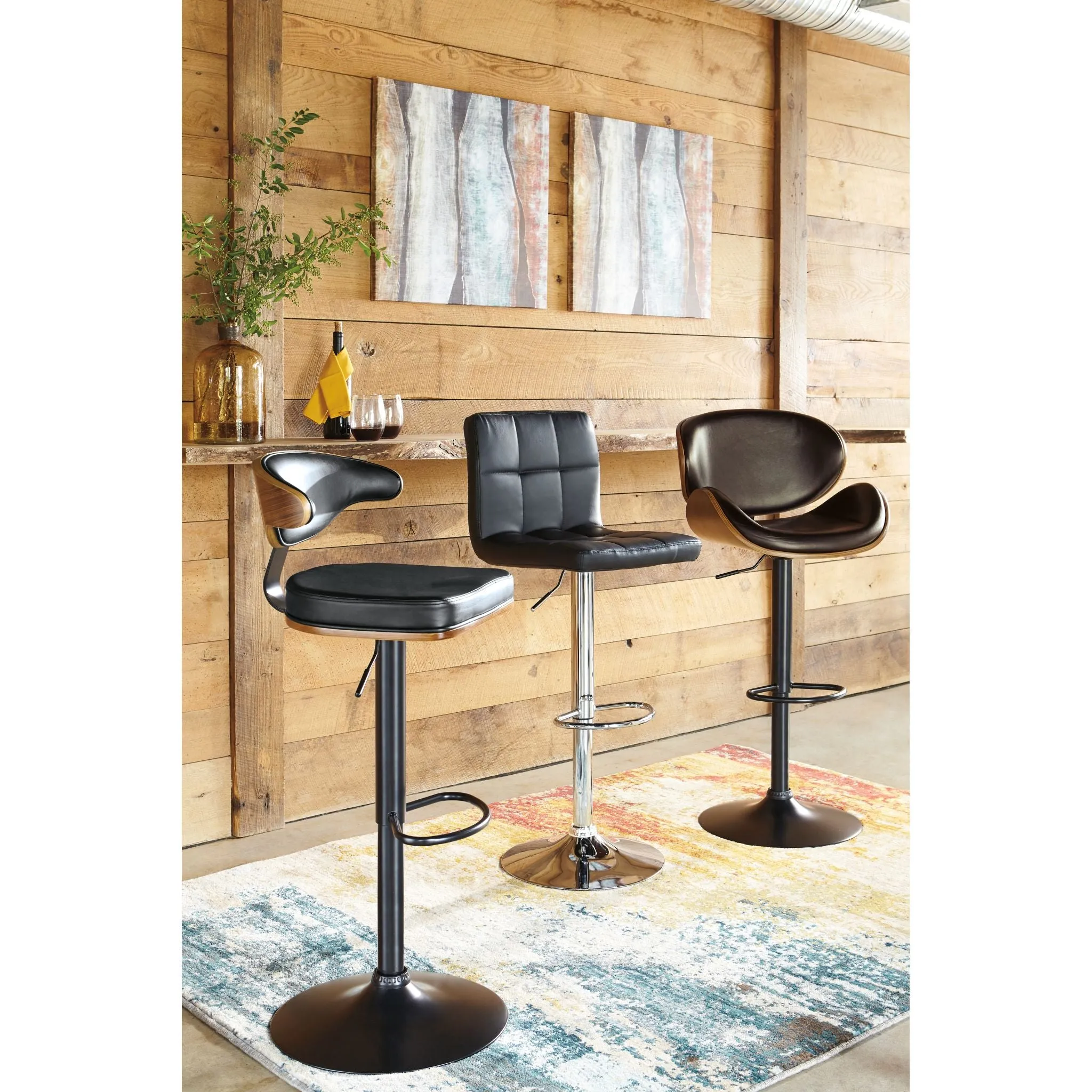 Bellatier Adjustable Height Stool - Brown/Black - (D120-330)