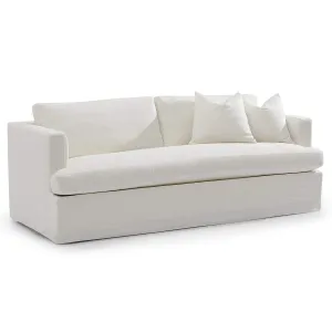 Birkshire Linen Sofa - 3 Seater White 2.2m