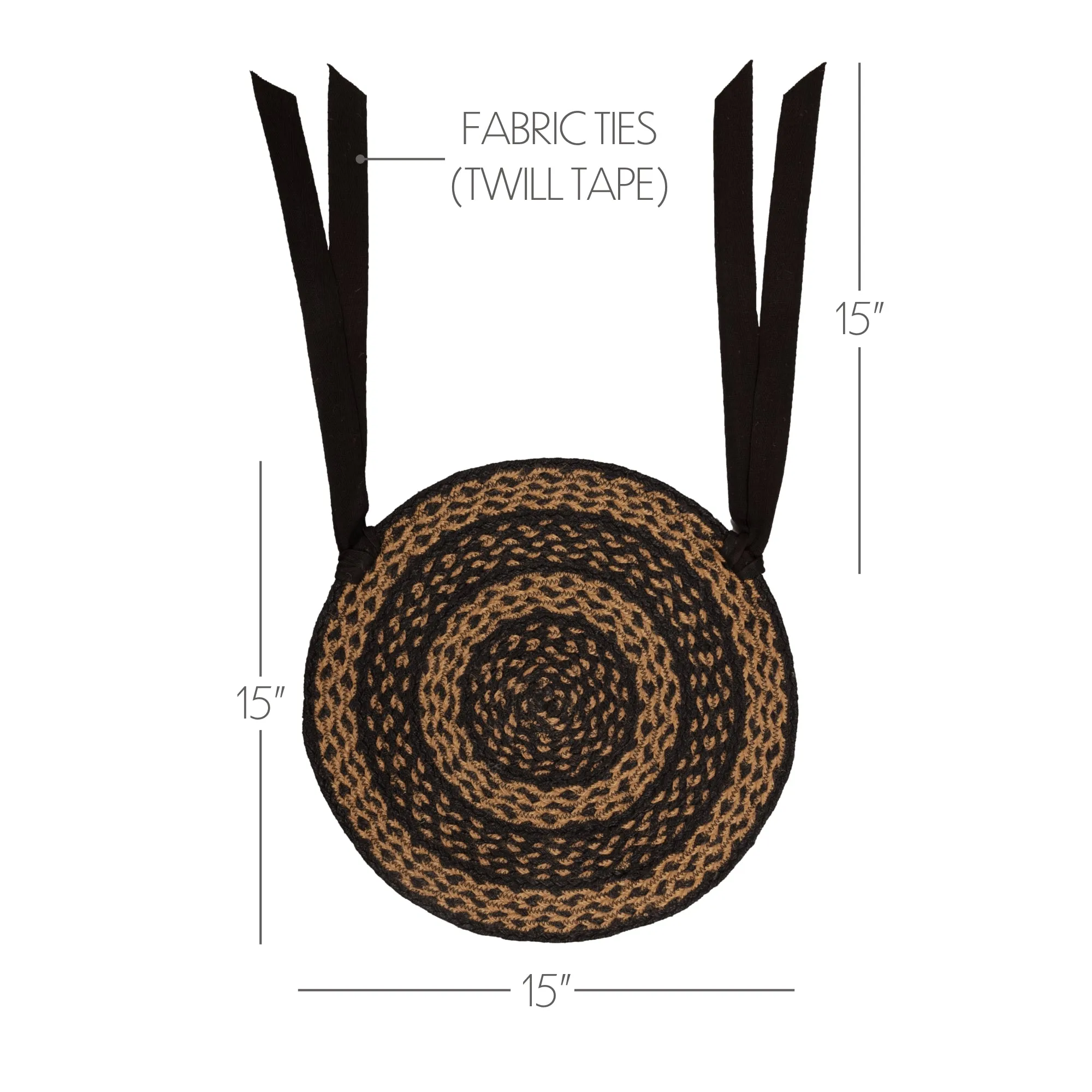 Black & Tan Jute Chair Pad