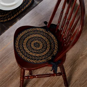 Black & Tan Jute Chair Pad