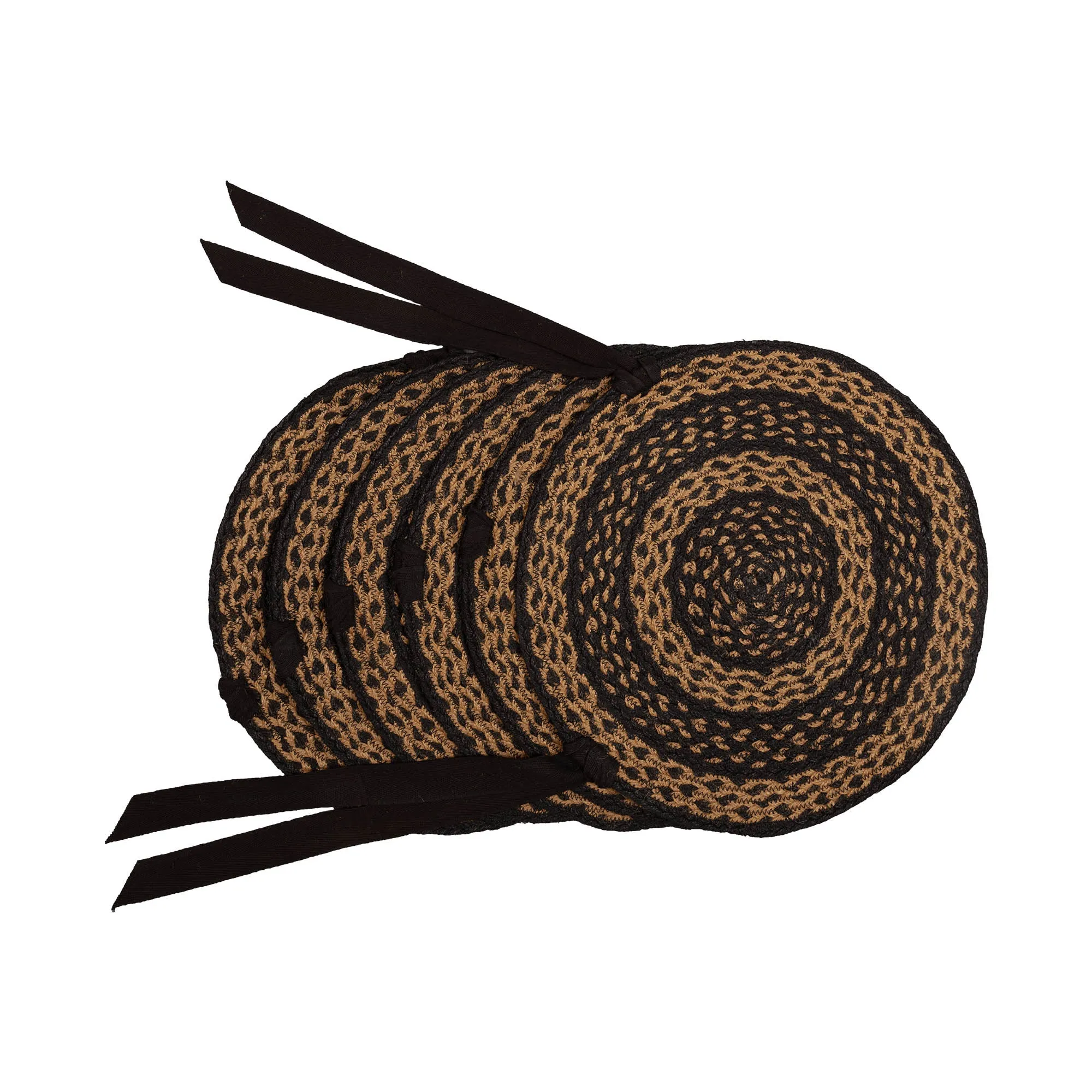 Black & Tan Jute Chair Pad