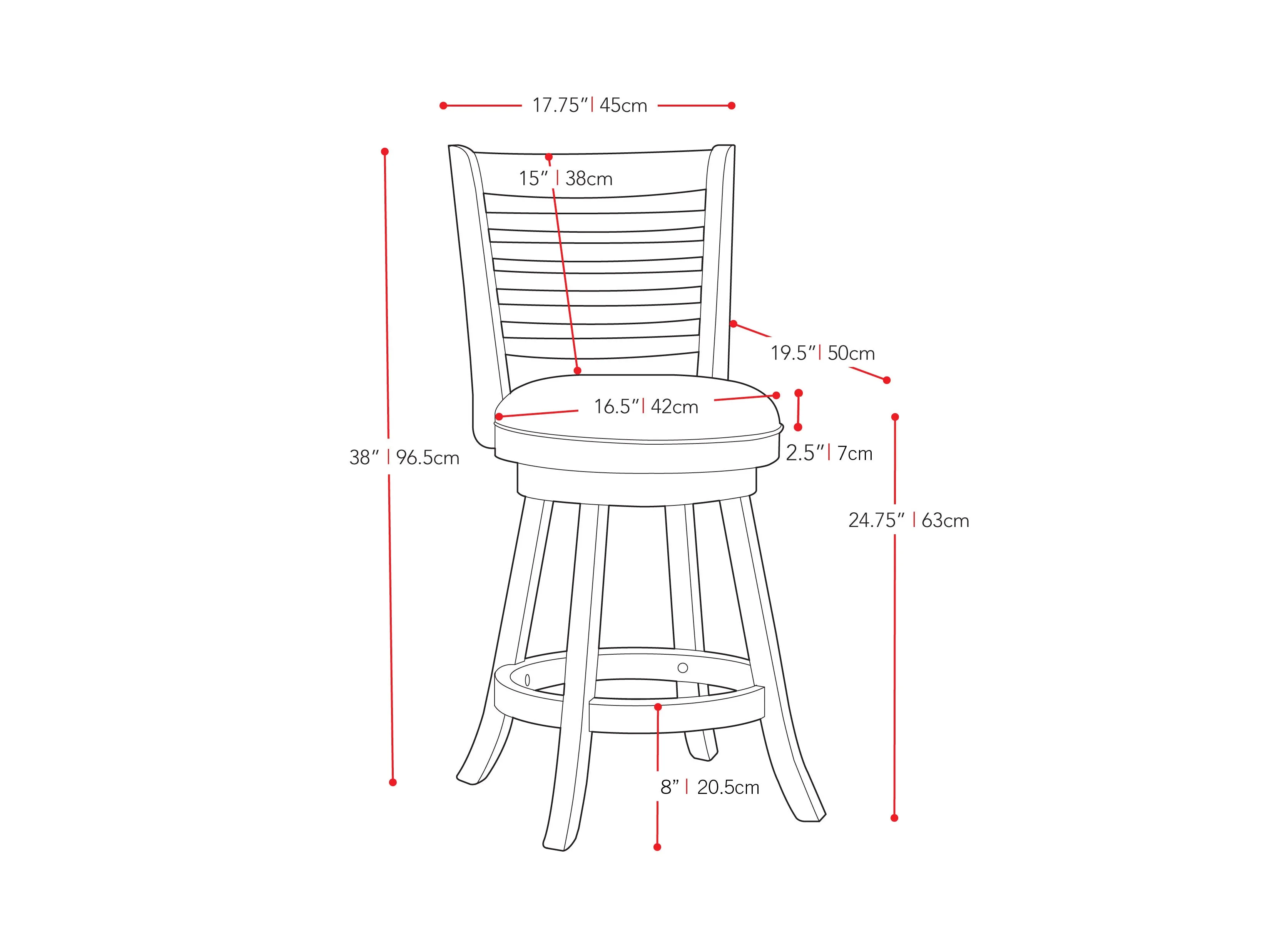 Black Counter Height Bar Stools, Set of 2