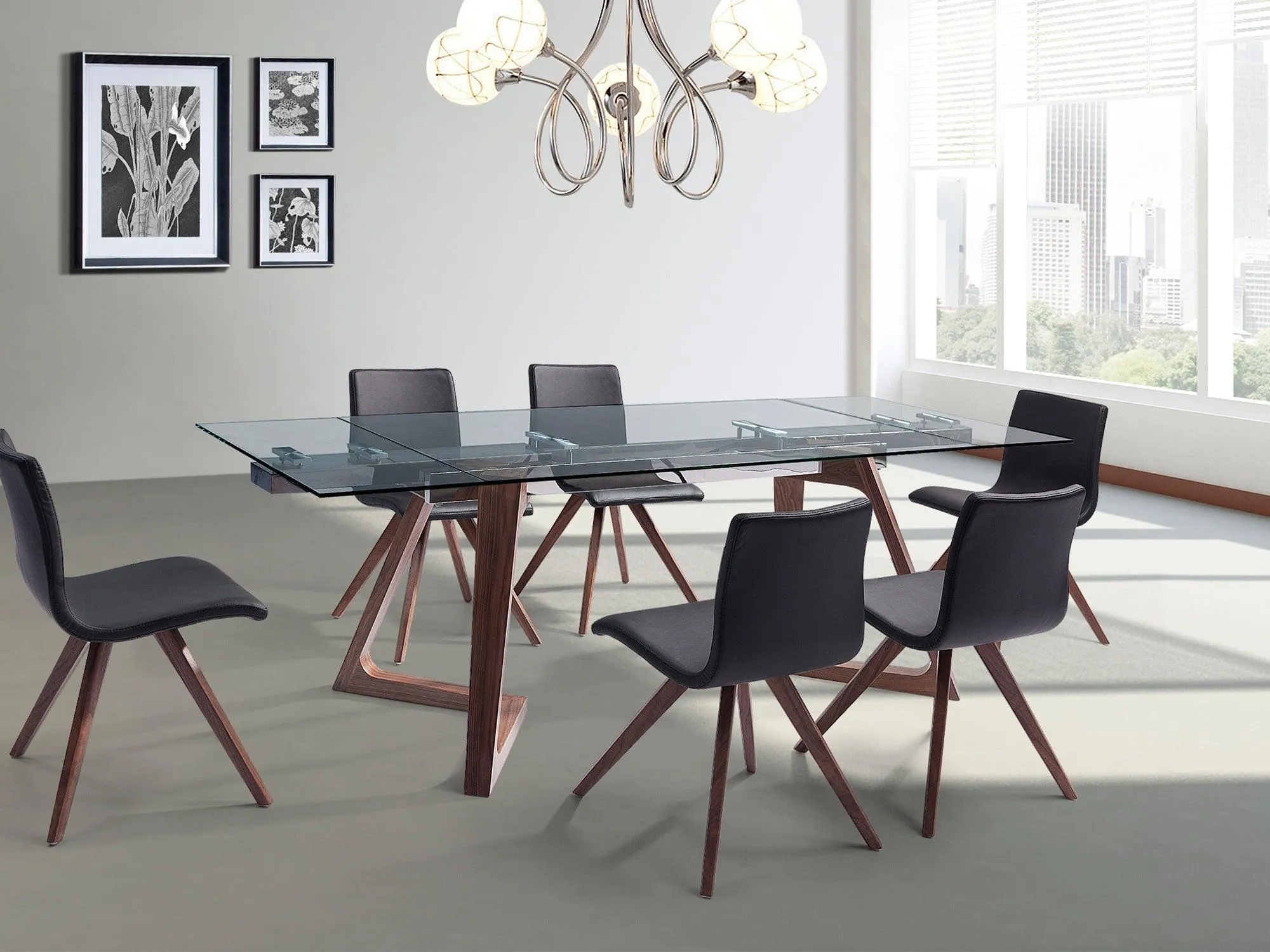 Brewer Extendable Dining Table Walnut 63 -95in