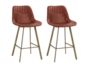 Brown Farmhouse Bar Stools, Set of 2