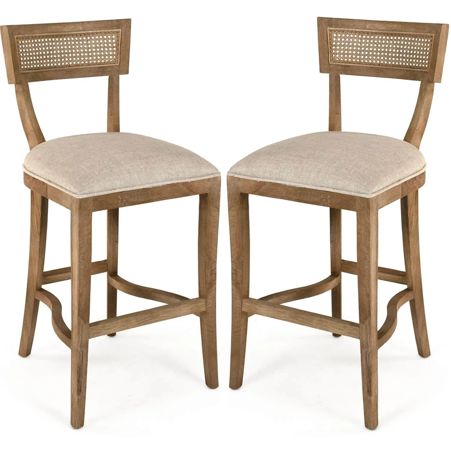 Cane Curved Back Bar Stools