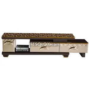 CHIDEC TVS009 Glossy Triple Drawer Television Stand with Vintage Top Design