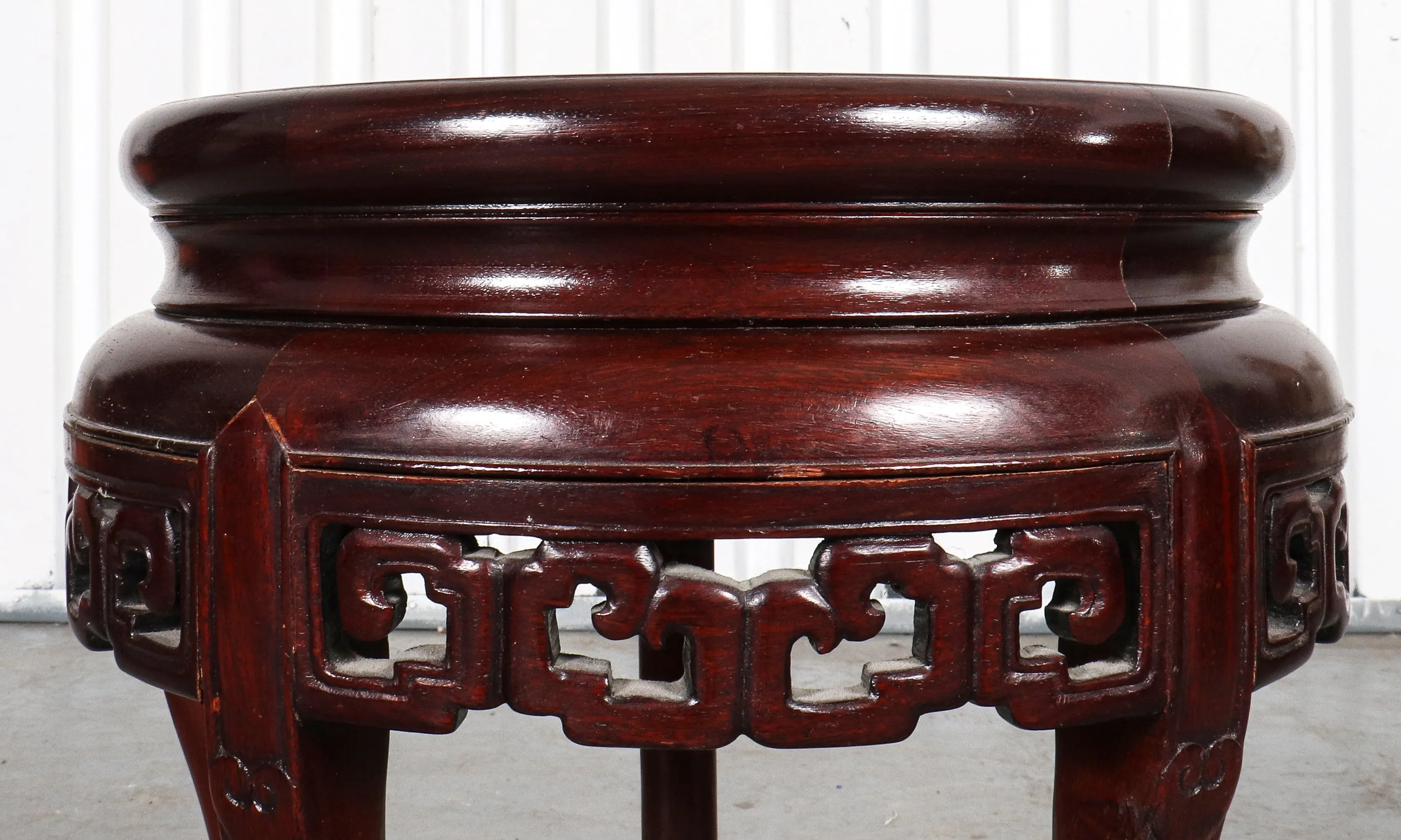 Chinese Carved Wood Side Table Pedestal