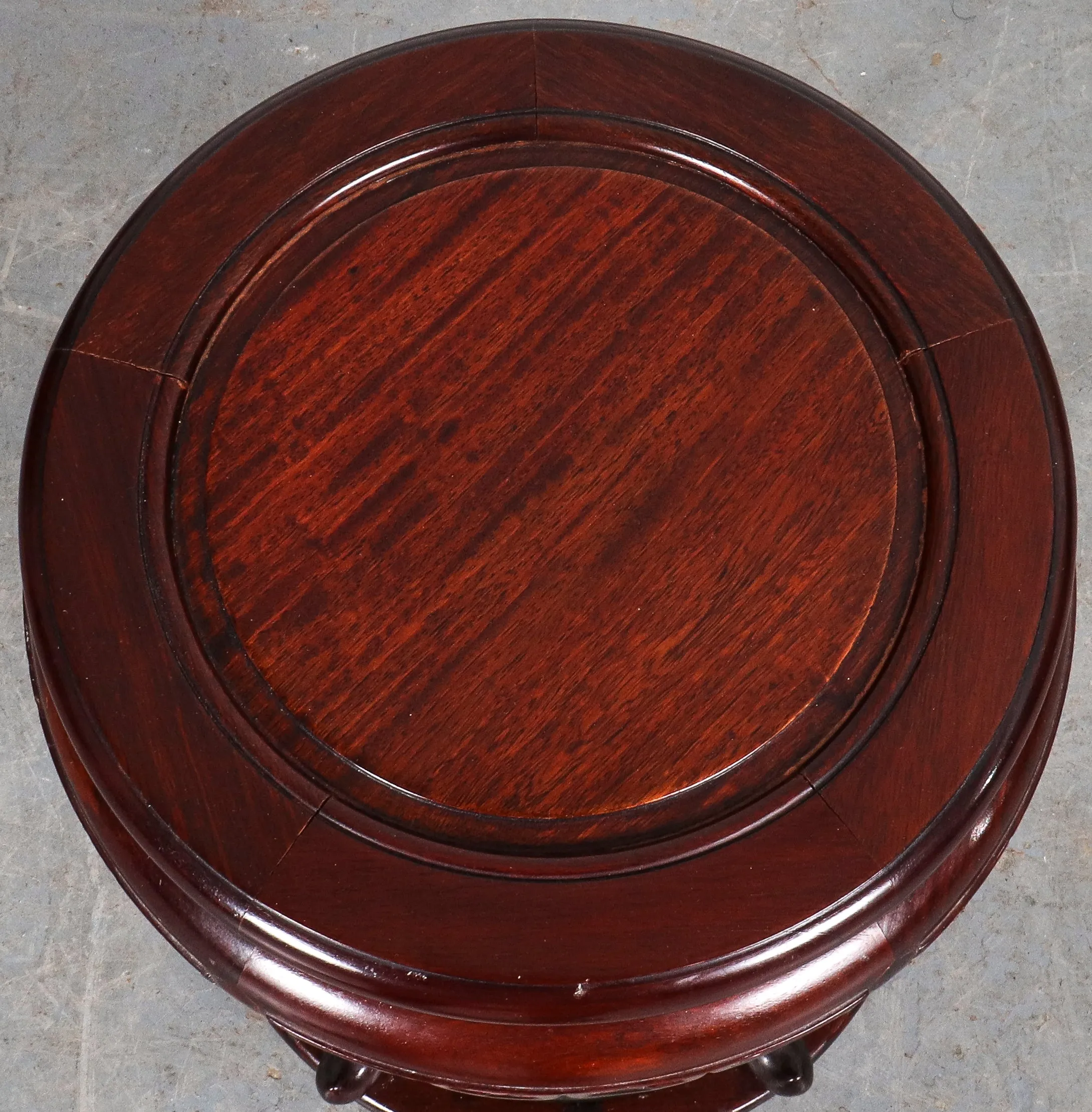 Chinese Carved Wood Side Table Pedestal