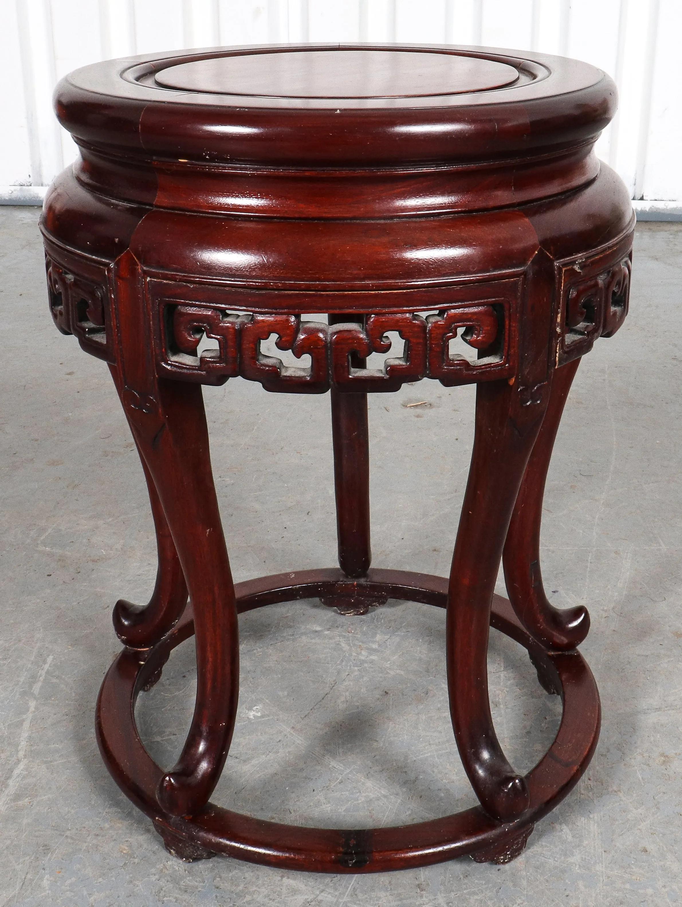 Chinese Carved Wood Side Table Pedestal