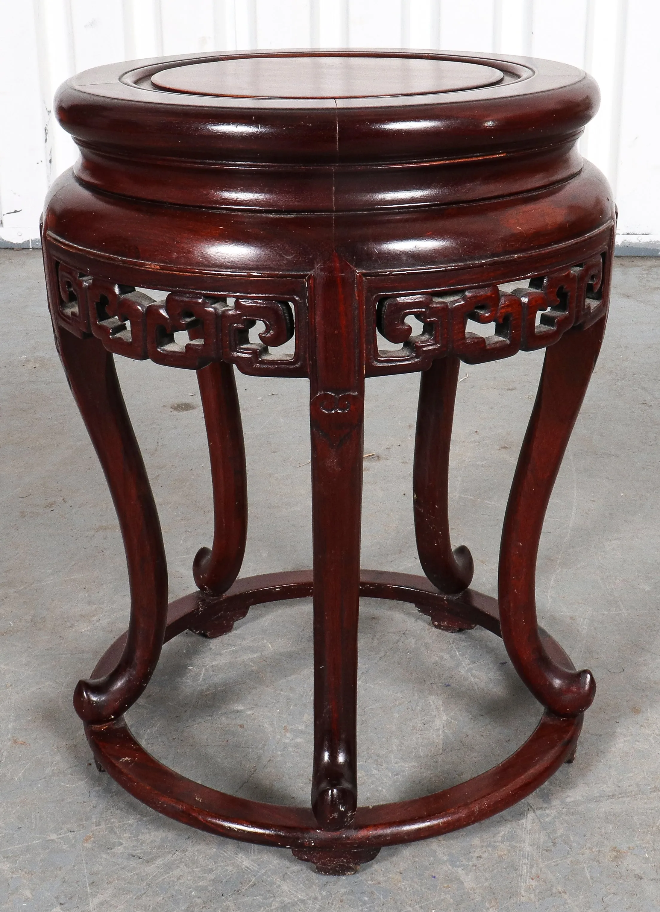 Chinese Carved Wood Side Table Pedestal