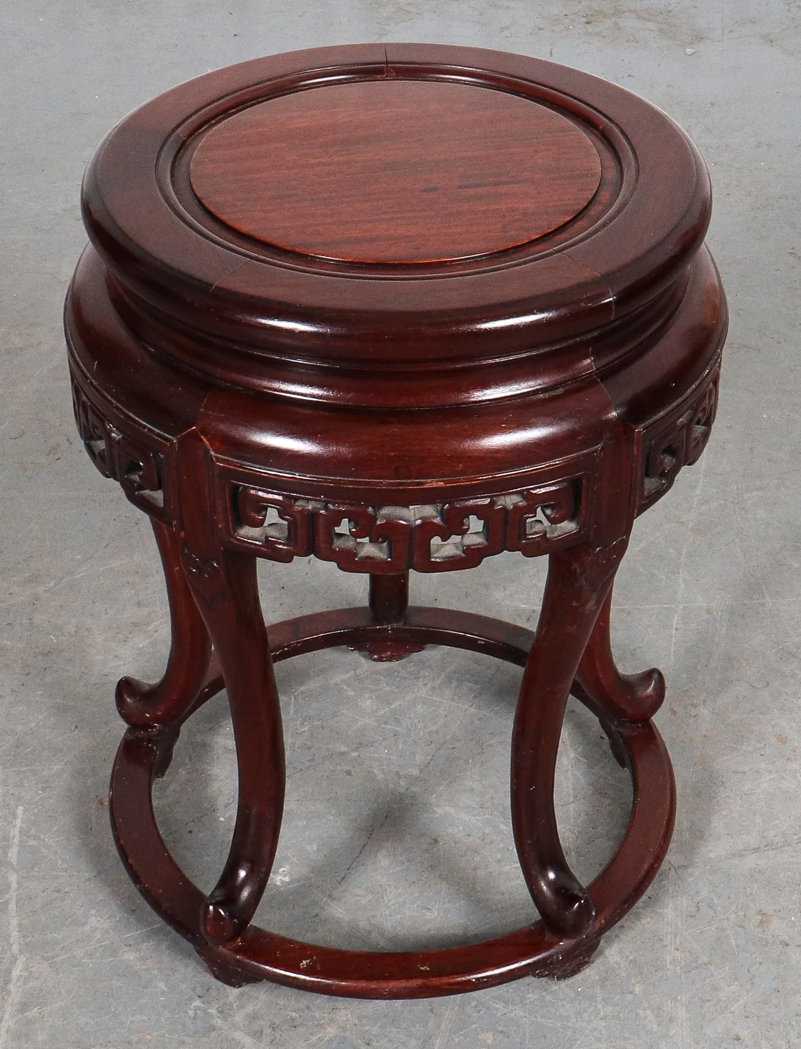 Chinese Carved Wood Side Table Pedestal