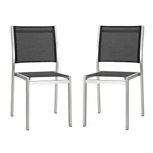 Coast Outdoor Patio Aluminum Mesh Side Chair (Set of 2)