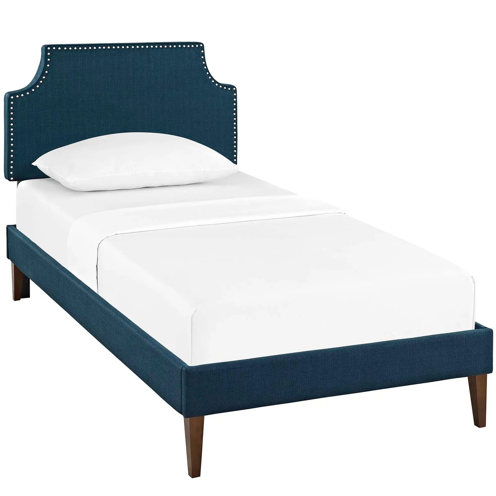 Corene Fabric Platform Bed with Squared Tapered Legs