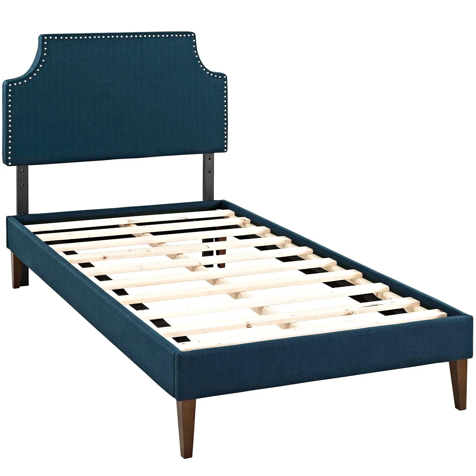 Corene Fabric Platform Bed with Squared Tapered Legs