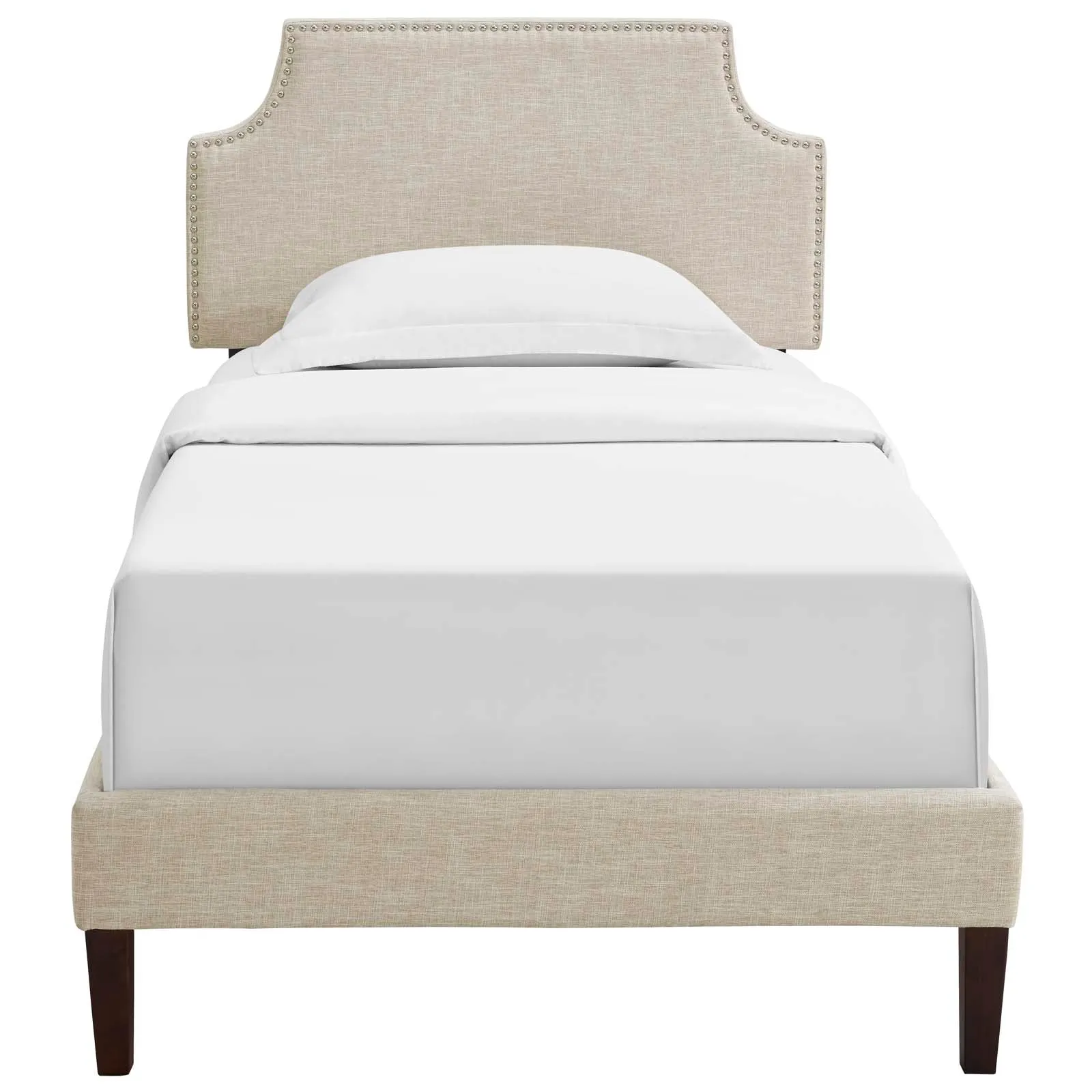 Corene Fabric Platform Bed with Squared Tapered Legs