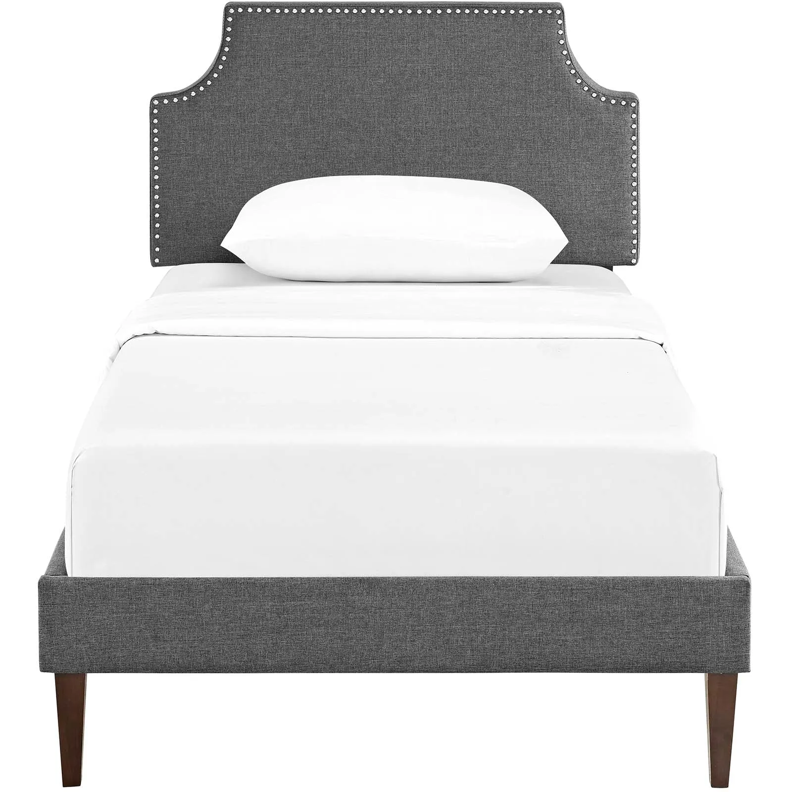 Corene Fabric Platform Bed with Squared Tapered Legs