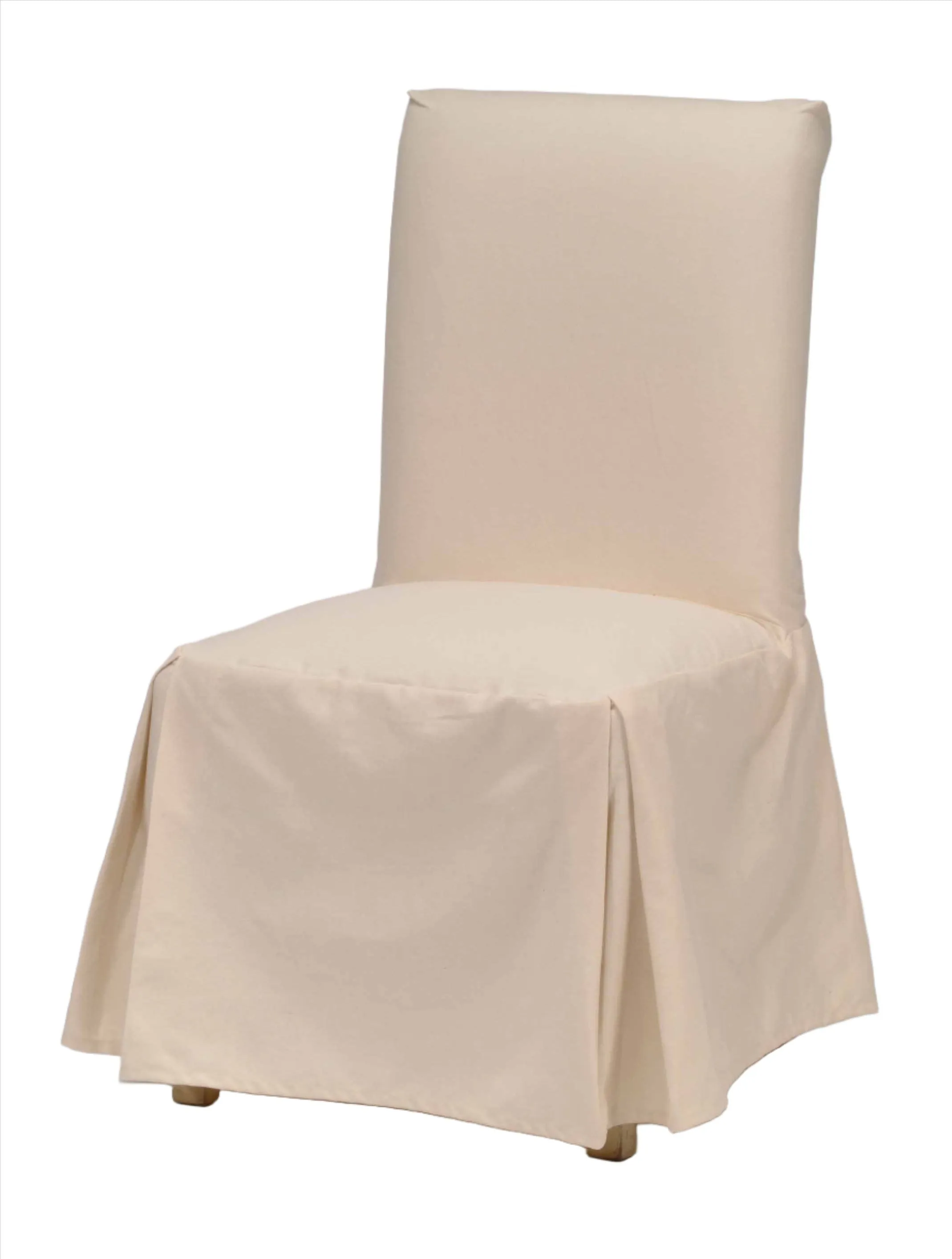 Cotton Duck Long Skirt Dining Chair Slipcover