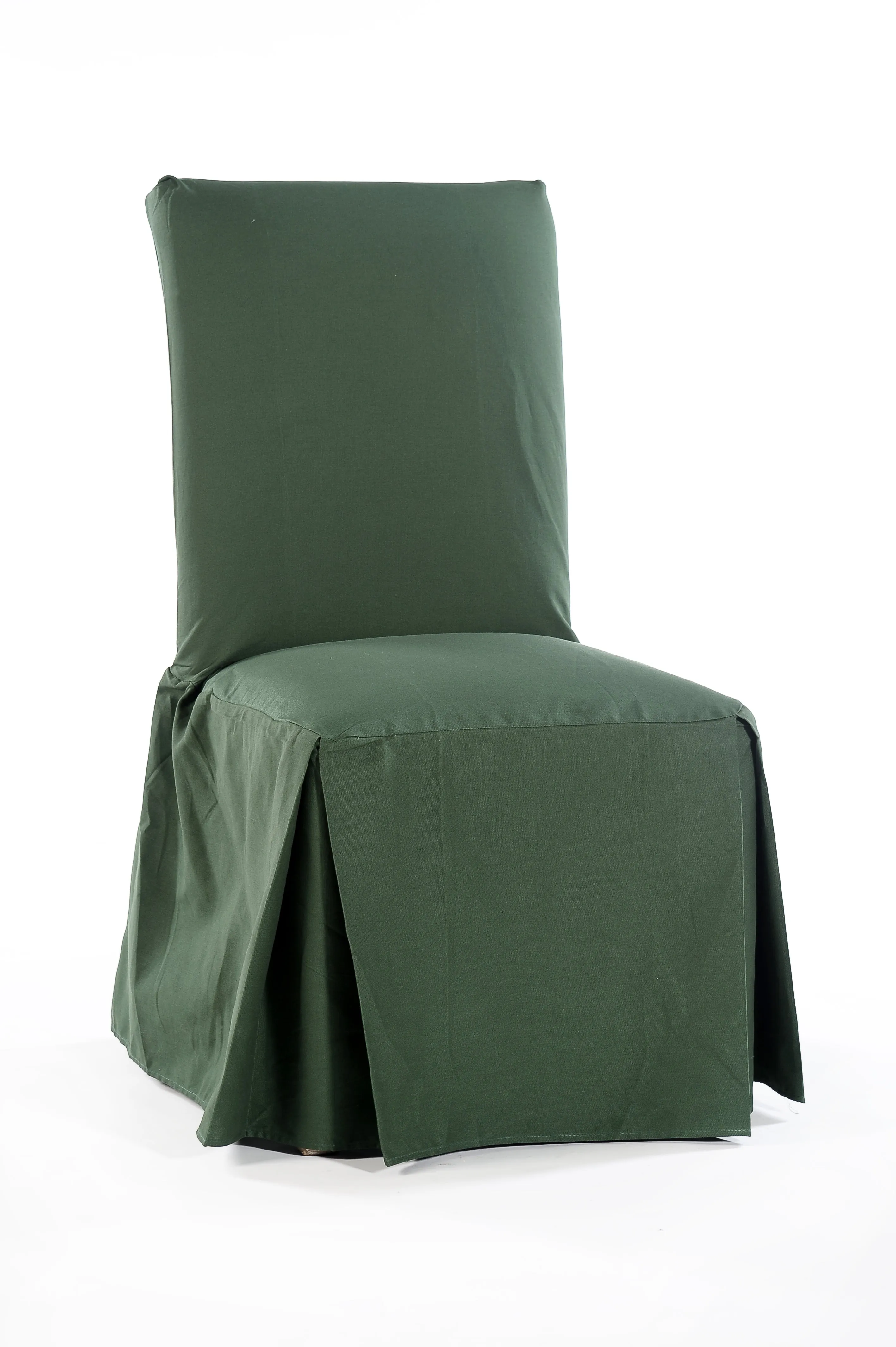 Cotton Duck Long Skirt Dining Chair Slipcover