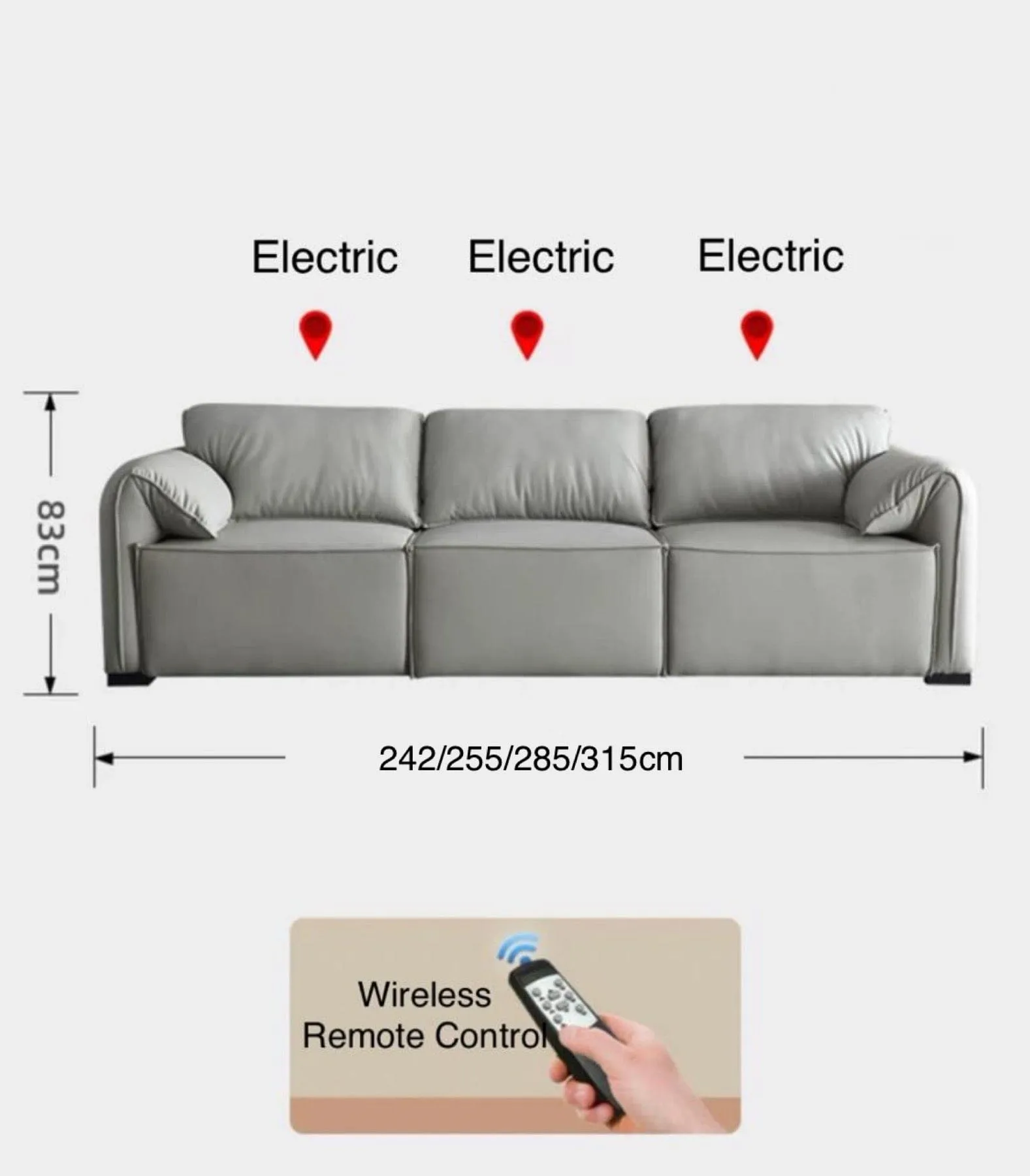 Crystal Electric Motorized Leather Sofa Bed