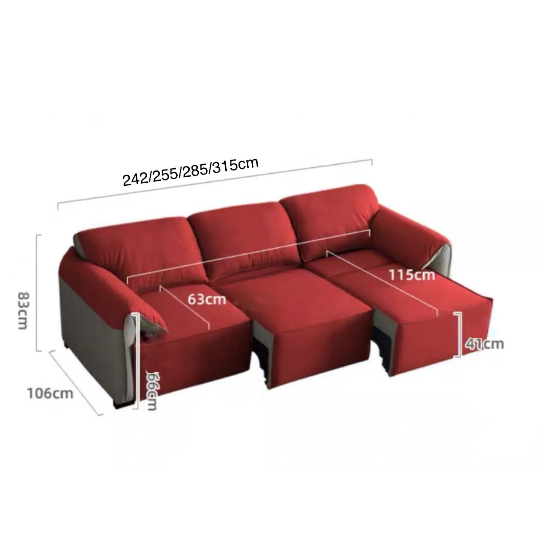 Crystal Electric Motorized Leather Sofa Bed