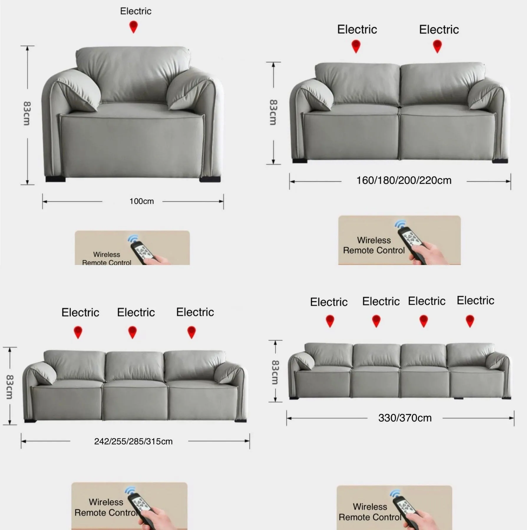 Crystal Electric Motorized Leather Sofa Bed