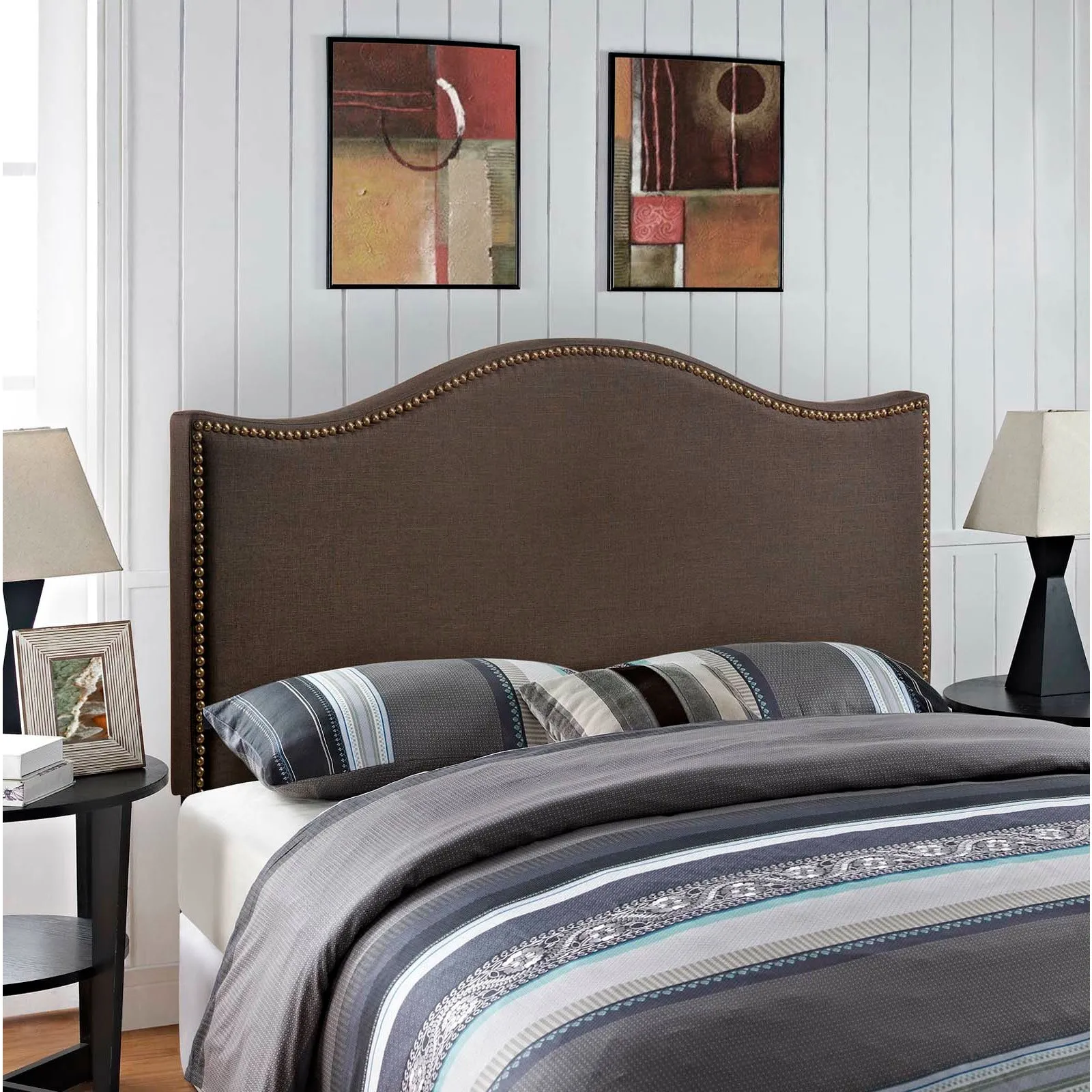 Curl Nailhead Upholstered Headboard