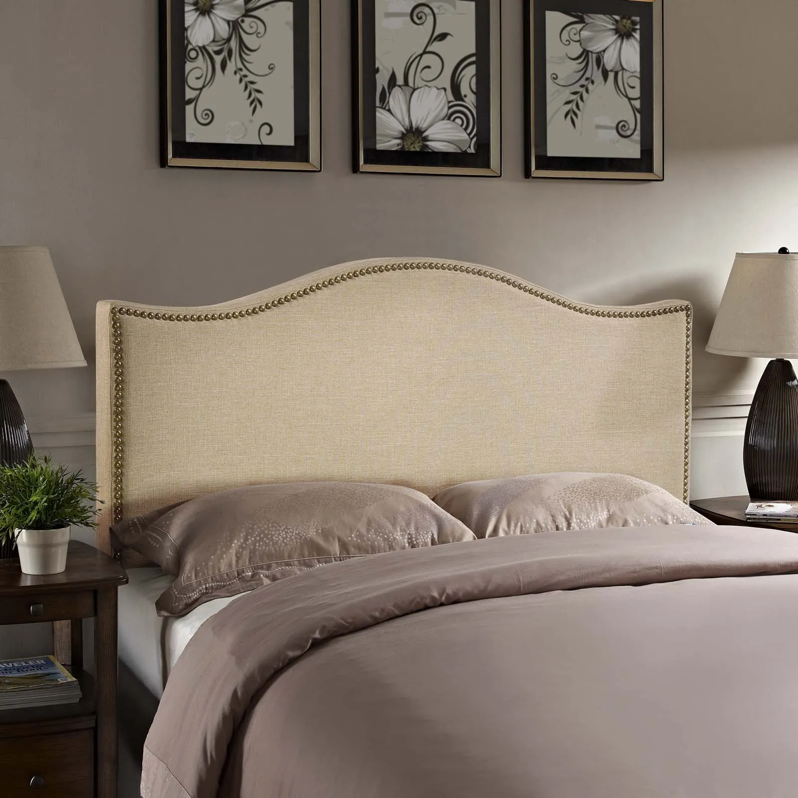 Curl Nailhead Upholstered Headboard