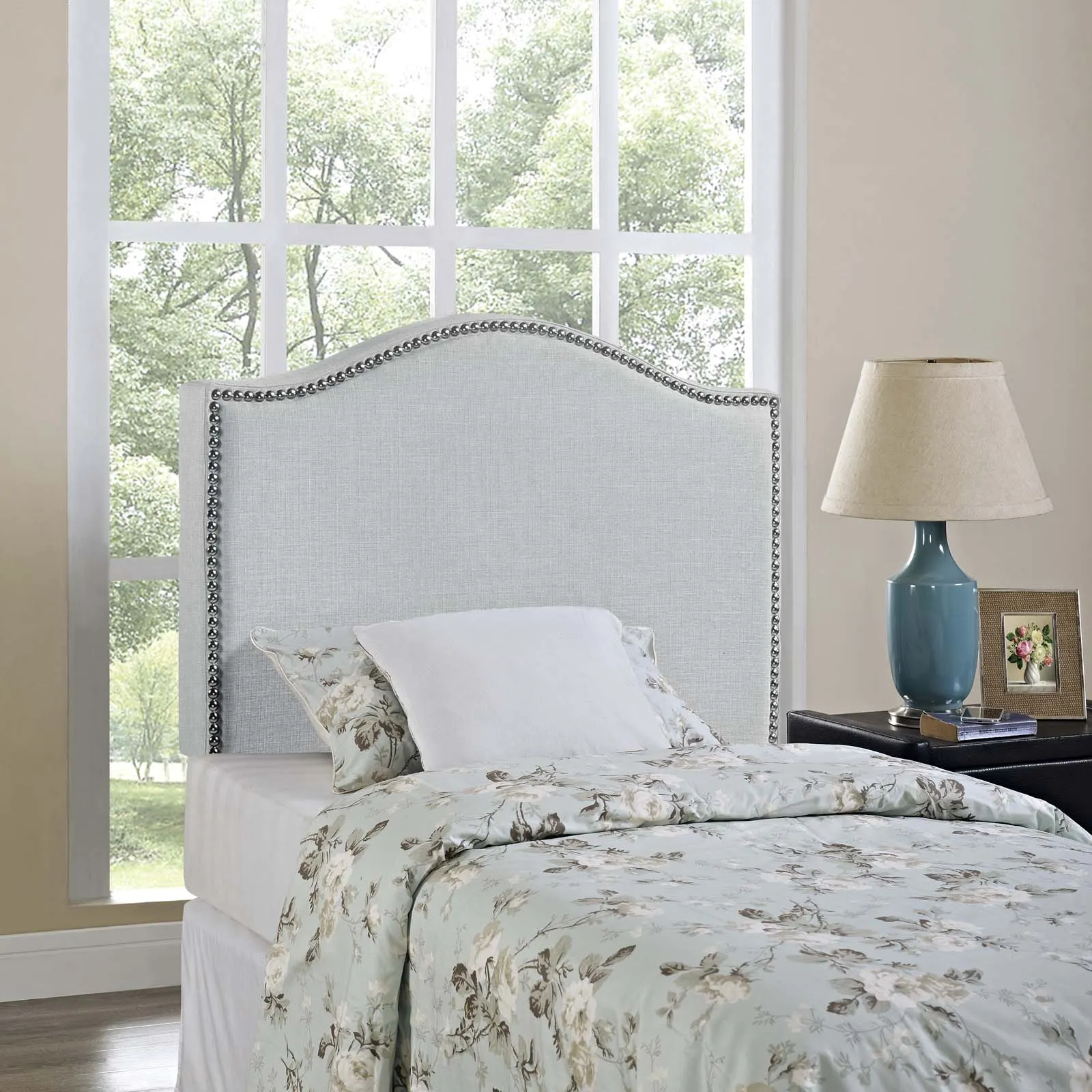 Curl Nailhead Upholstered Headboard