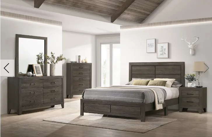 DARK HOPKINS STYLE QUEEN BEDROOM SET 5PC&nbsp;